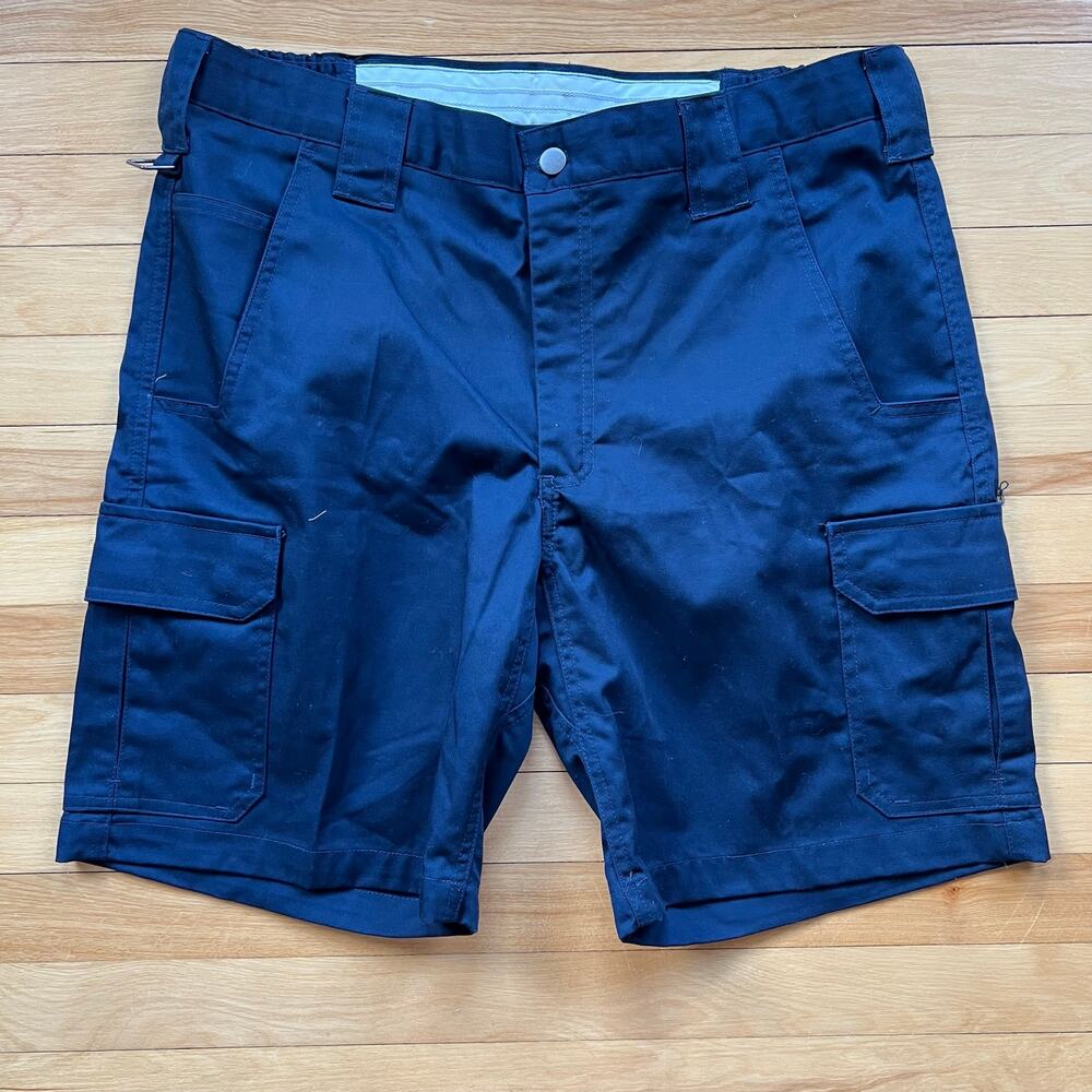 WearGuard Cargo Work Shorts Mens 36x10 Uniform Blue Utility Polyester Cotton
